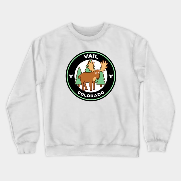 Vail, Colorado Moose Crewneck Sweatshirt by Mountain Morning Graphics